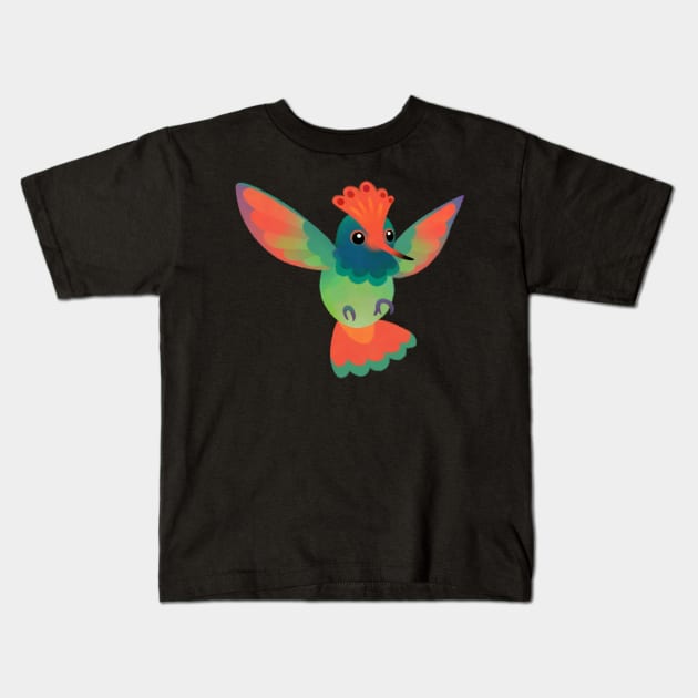 Rufous-crested coquette Kids T-Shirt by pikaole